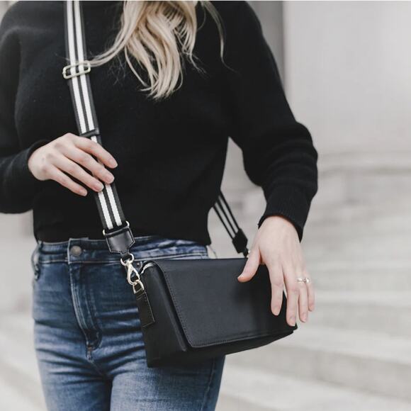 Tote Savvy Change Kit + Mini Crossbody in Black NEW - Picture 1 of 14